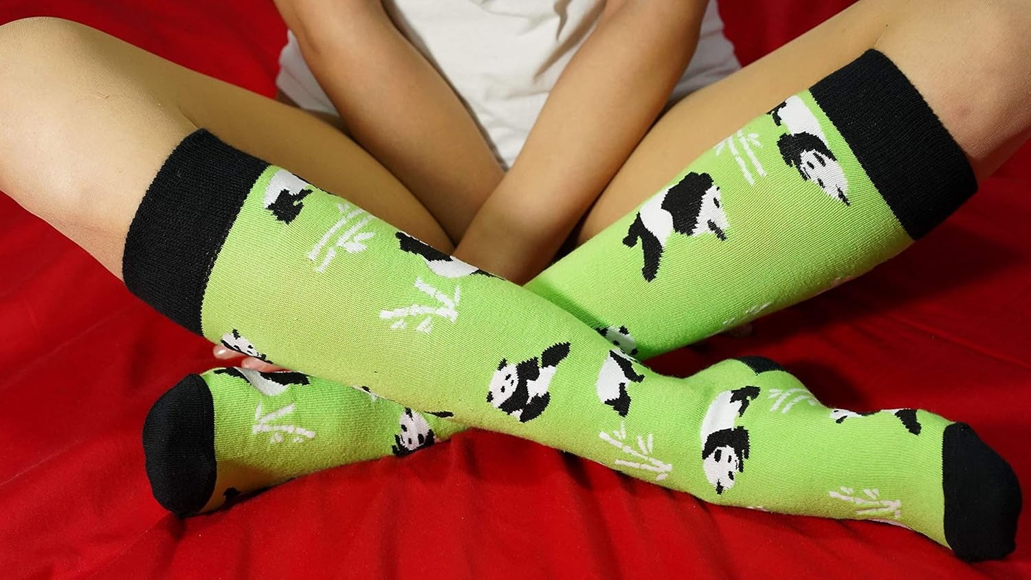 -Women 5-Pairs Luxury Cotton Colorful Cool Fun Knee High Socks