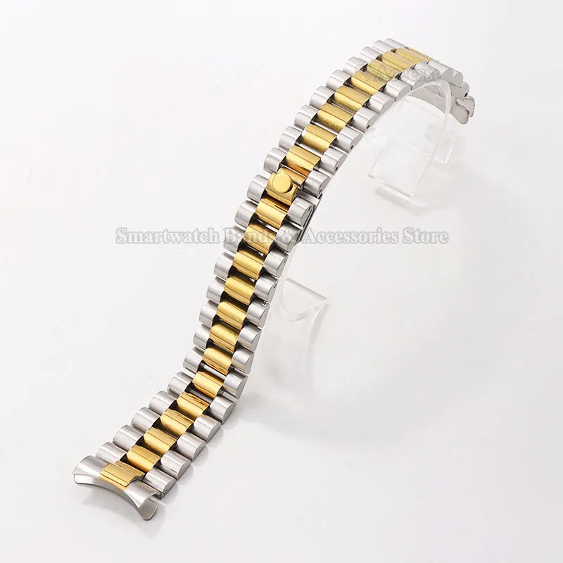 20Mm Stainless Steel Watch Strap for Rolex for Water Ghost Wrist Band Curved End Silver Gold Bracelet Men Women Sport Watch Band