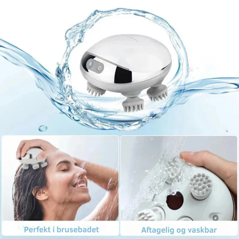 Small Portable Scalp Massagers Hot Compress Red Light Massage Waterproof Stress Relief Head Spa Massage Vibration Kneading