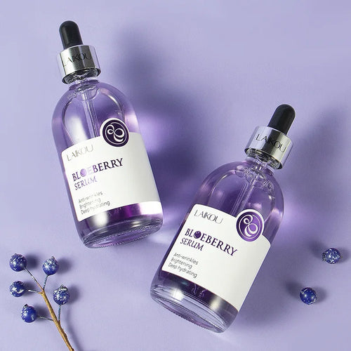 100Ml Blueberry Face Essence Refreshing Hyaluronic Acid Facial Serum Shrink Pores Oil-Control Moisturizing Skin Care Products