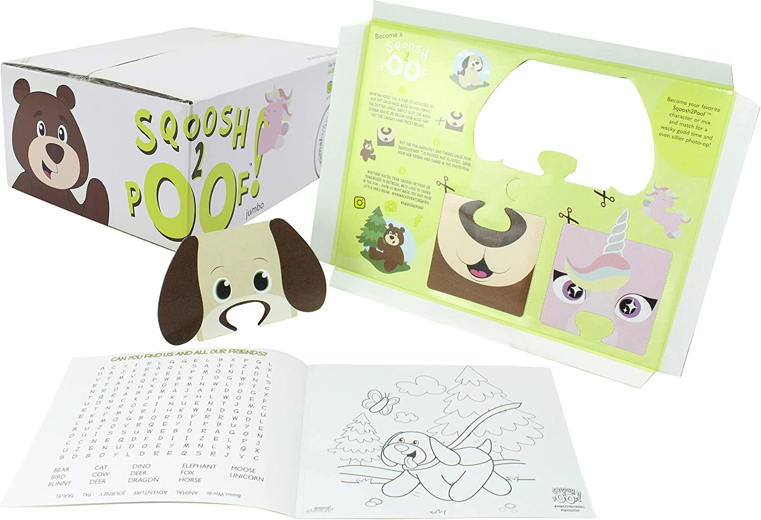 ®| Sqoosh2Poof™| Jumbo Plush Character Compressed inside Small Box | 54" Bear
