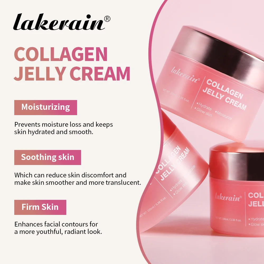 100G Collagen Jelly Cream Hydrolyzed Collagen Soft Moist Jelly Essence Shrinks Pores Moisturizing Smooth Skin Care Products