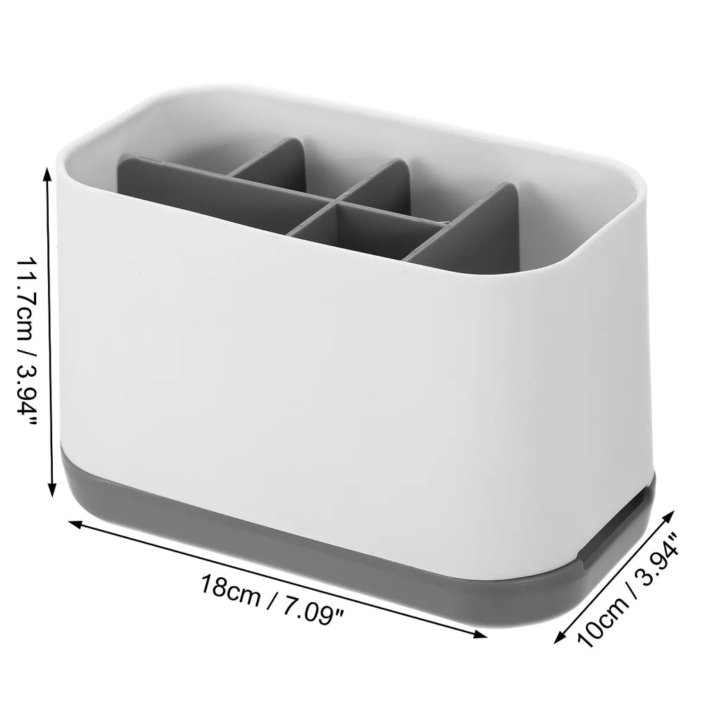 Unique Bargains Plastic Removable Toothbrush Holder Toothbrush Organizer for room Gray White 1 Pcs