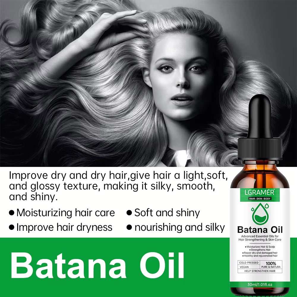 Batana Oil Advanced Essential Oil Hair Growth Skin Care Moisturizes Strengthens Hair Scalp Improve Hair Loss Hair Care Products