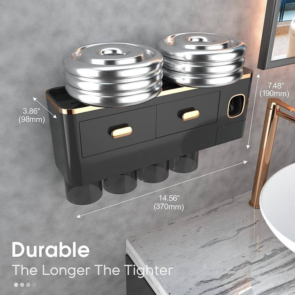 Toothbrush Holders for Bathrooms - Black Gold 4 Cup