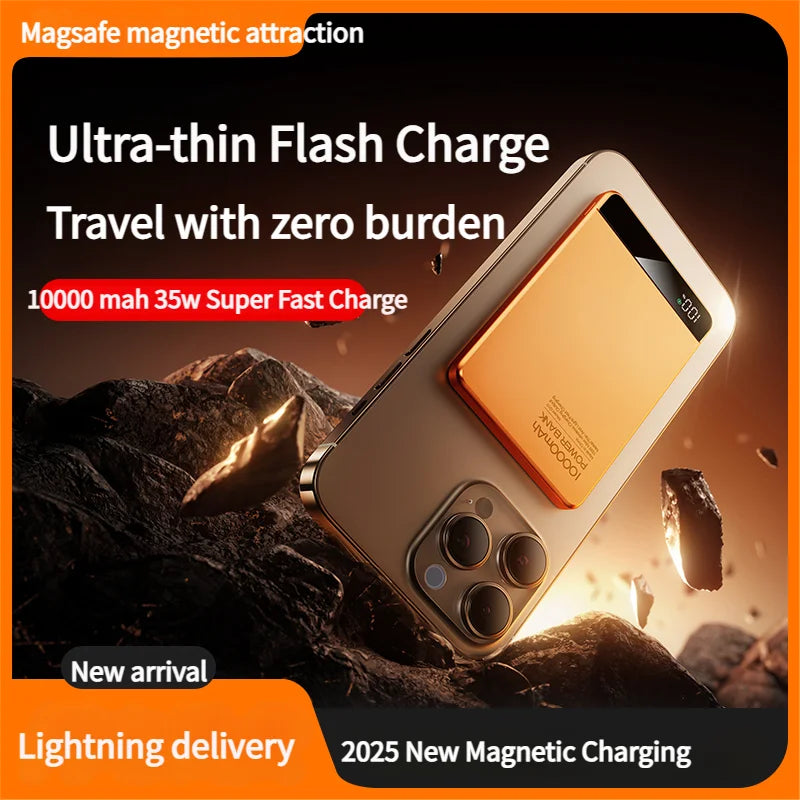 Original Qi2 Powerbank Wireless Charger for Apple Iwatch 10 9 8 Magsafe Power Banks External Battery for Iphone 17 16Airpods Pro