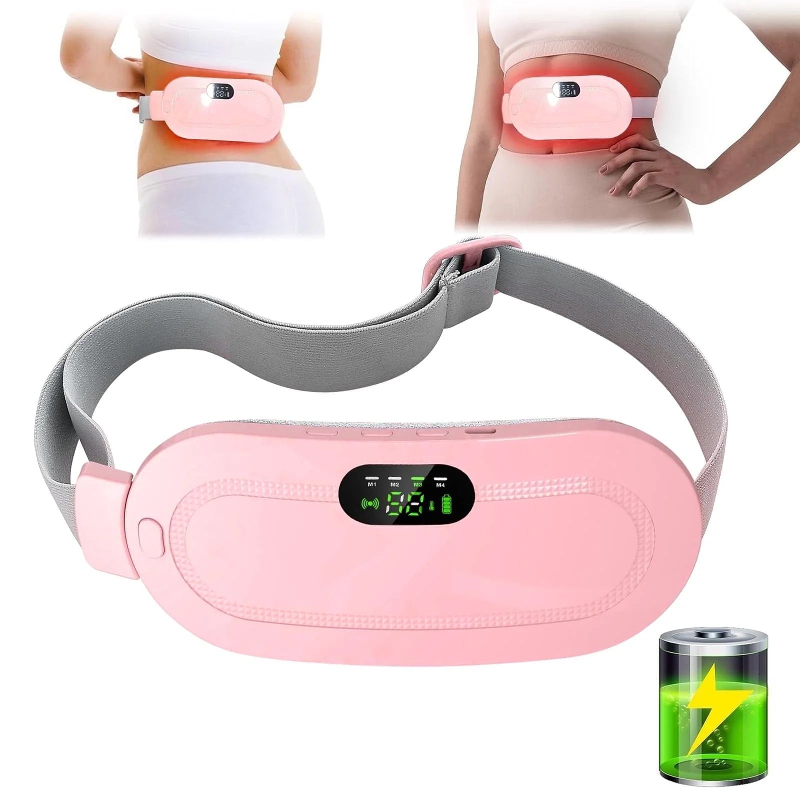 DISEN Portable Heating Pad for Period Cramps,1800Mah Cordless Period Heating Pad,3 Massage Modes Menstrual Heating Pad,Electric Rapid Fast Heating Period Cramp Heating Pad, Gifts for Women,7"1Pc
