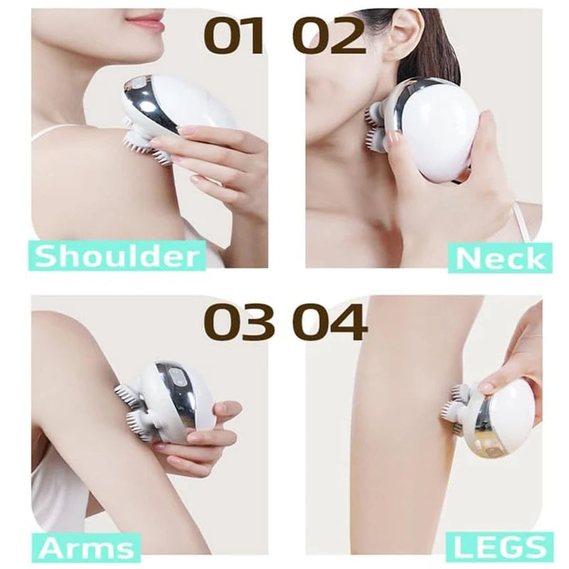 Small Portable Scalp Massagers Hot Compress Red Light Massage Waterproof Stress Relief Head Spa Massage Vibration Kneading