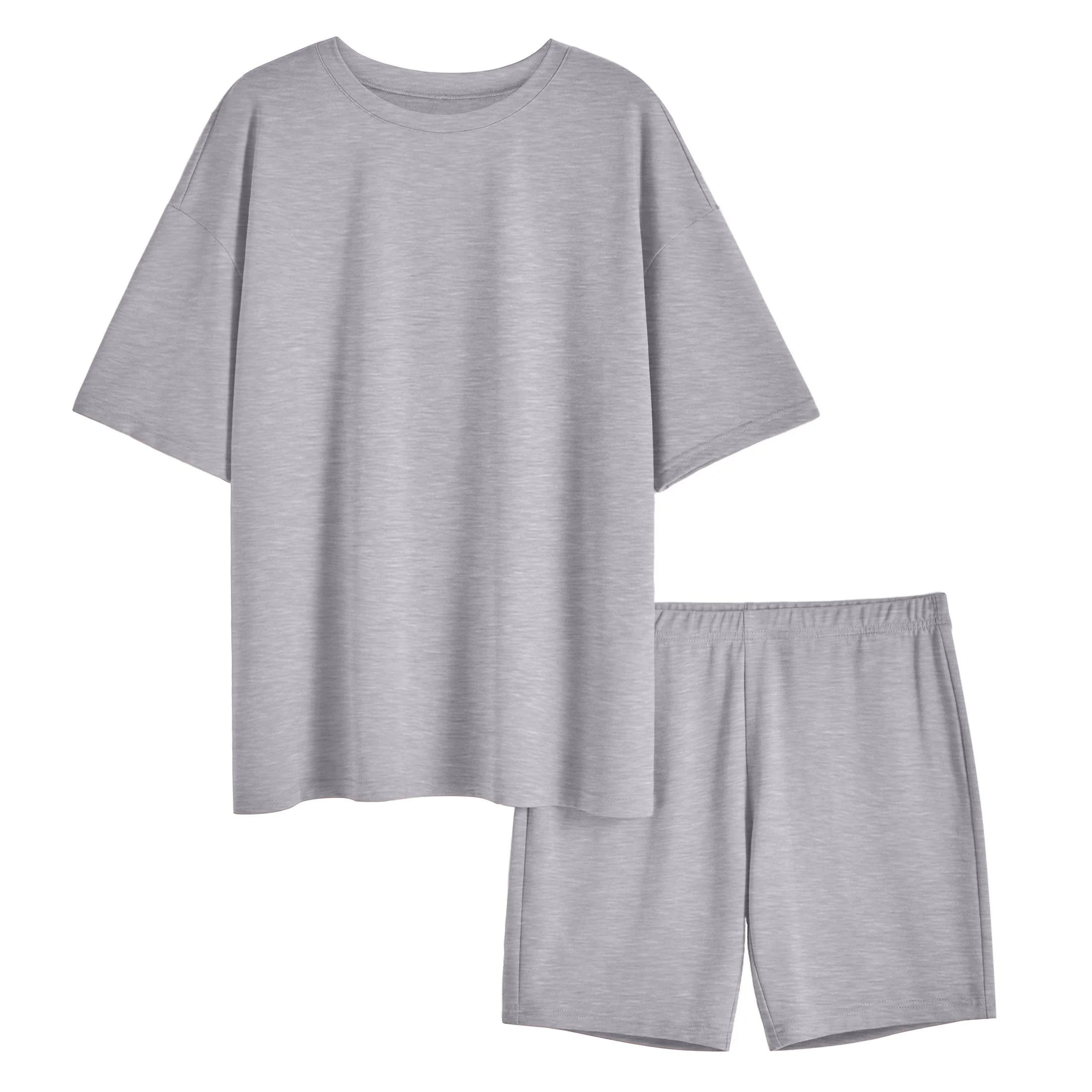 2 Piece Outfit for Women Lounge Sets Oversized Tshirts Matching Biker Short Summer Clothing, Sizes S-2XL