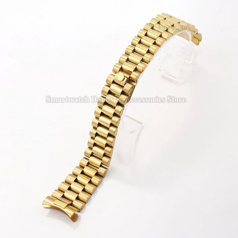 20Mm Stainless Steel Watch Strap for Rolex for Water Ghost Wrist Band Curved End Silver Gold Bracelet Men Women Sport Watch Band
