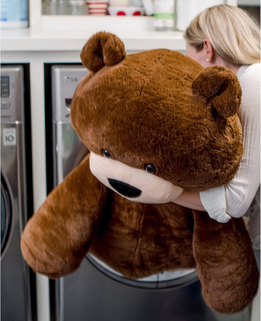®| Sqoosh2Poof™| Jumbo Plush Character Compressed inside Small Box | 54" Bear
