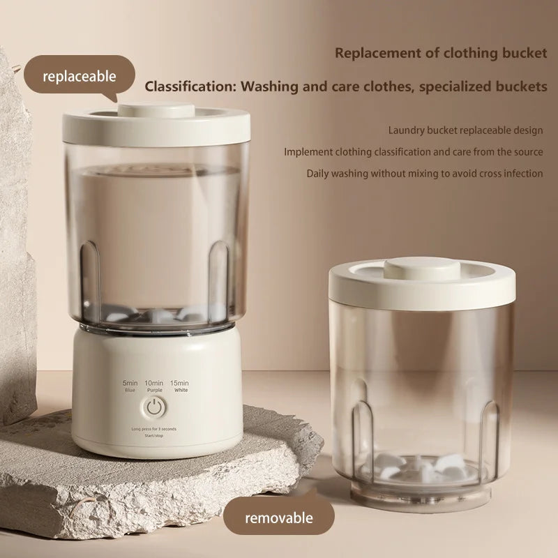 1.6L Mini Power Washer 4000Mah 3-Speed Adjustable for Travel Socks Underwear Cordless Portable Clothes Washing Cups